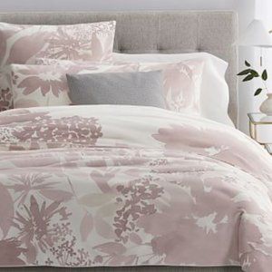 West Elm Organic Sateen Garden Corner Pillow Euro Sham Cover Pink Stone